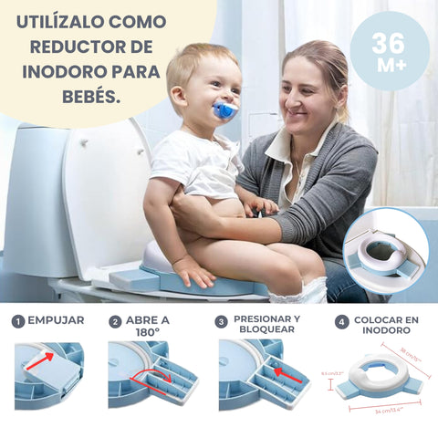 Orinal Portátil Niños Plegable Azul