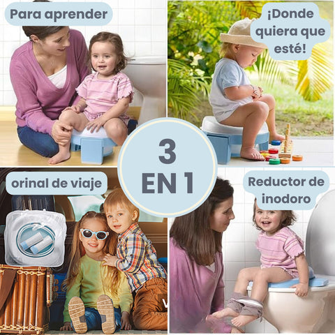 Orinal Portátil Niños Plegable Azul