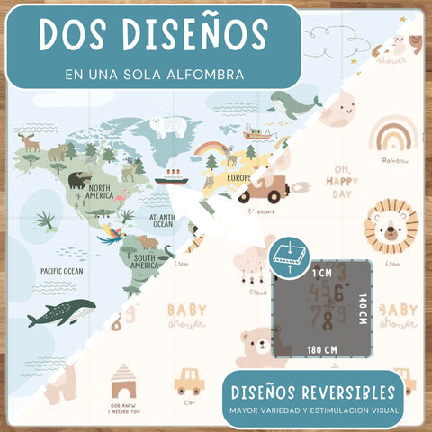 Alfombra plegable infantil mapa mundi M