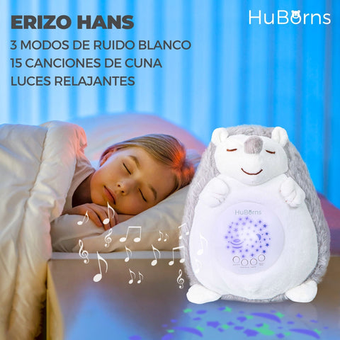 Erizo de peluche con ruido blanco
