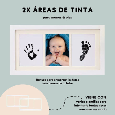 Marco de tinta huellas bebé