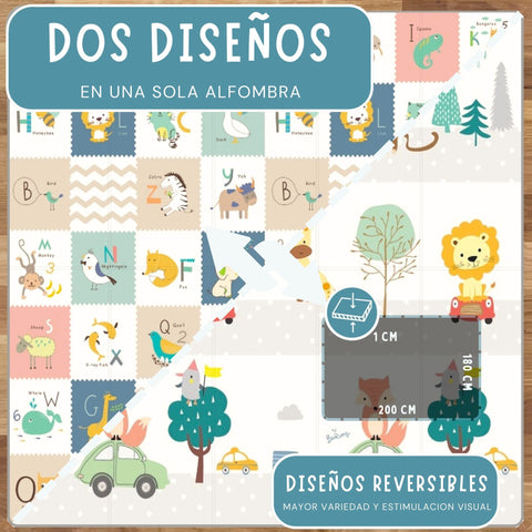 Alfombra plegable para bebés 200cm - Animales