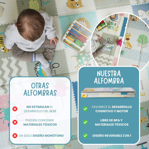 Alfombra plegable para bebés 200cm - Animales