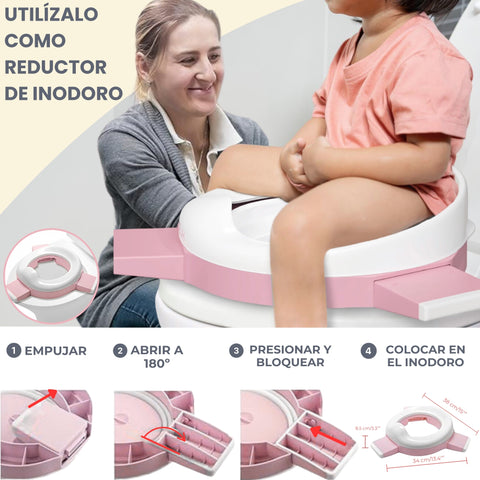 Orinal Portátil Niños Plegable Rosa