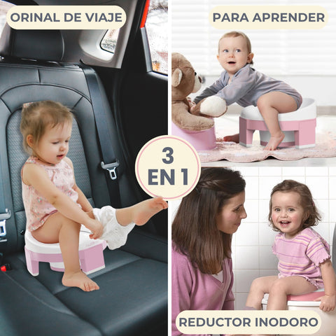 Orinal Portátil Niños Plegable Rosa