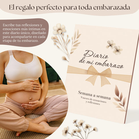 Diario embarazo floral nude