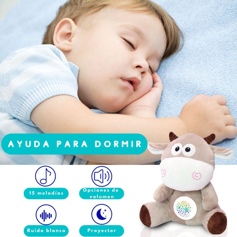 Vaca de peluche con ruido blanco